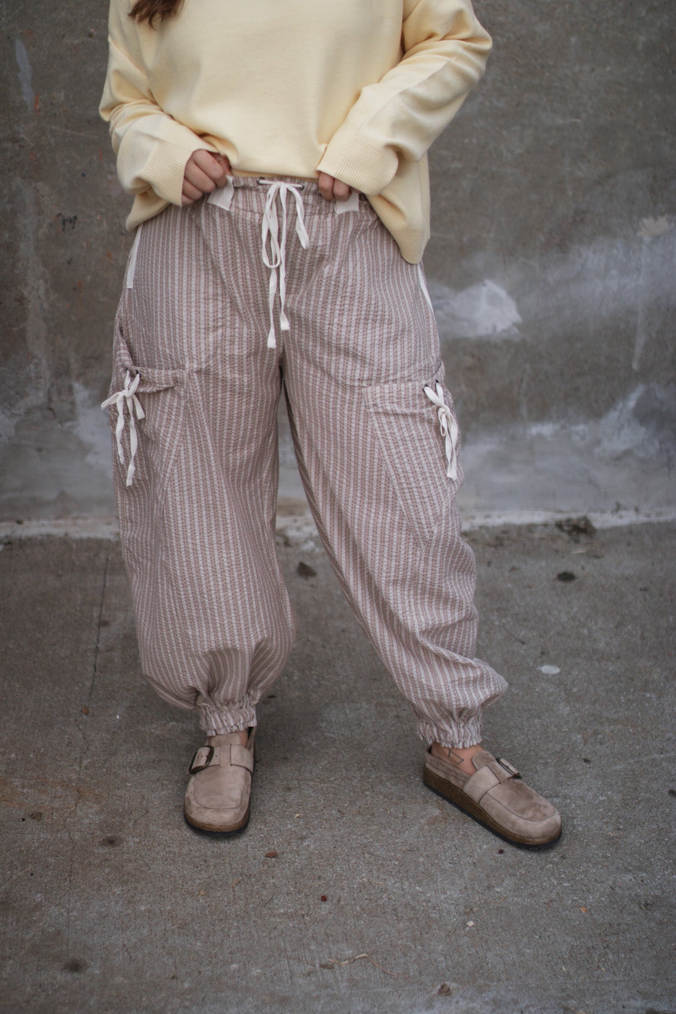 Astrid Striped Drawstring Side Pocket Pants