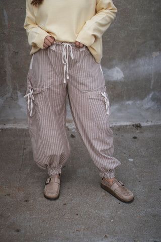 Astrid Striped Drawstring Side Pocket Pants