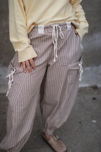 Astrid Striped Drawstring Side Pocket Pants