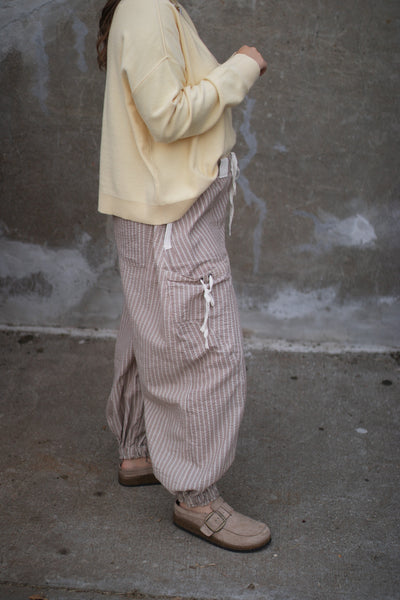 Astrid Striped Drawstring Side Pocket Pants