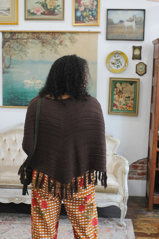 Zella Fringe Knit Poncho