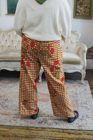 Birdie Gingham Barrel Pant