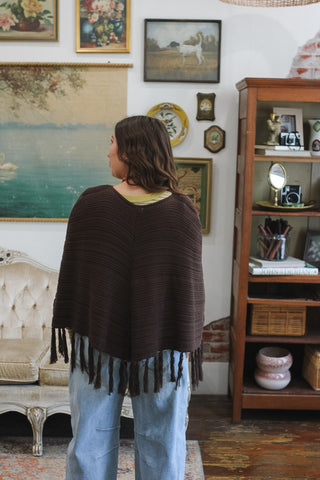 Zella Fringe Knit Poncho