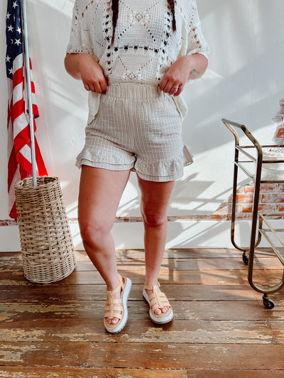 Fit And Flare Pinstripe Shorts