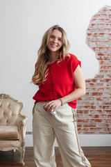 Daisy Knit Short Sleeve Sweater Top