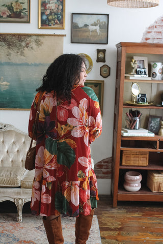 Aurora High Neck Floral Mini Dress