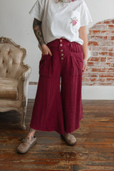 Hattie Gauze Wide Leg Pants