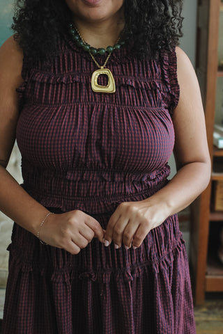 Kiria Smocked Gingham Maxi Dress