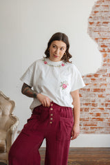 Rowan Embroidered Floral Pocket Tee
