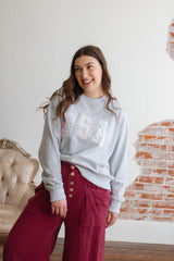 USA Floral Embroidered Sweatshirt