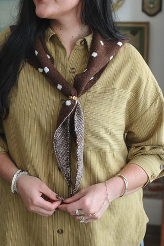 Lenna Knit Polka Dot Scarf