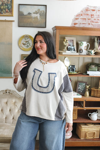 Claire Patchwork Horseshoe Top