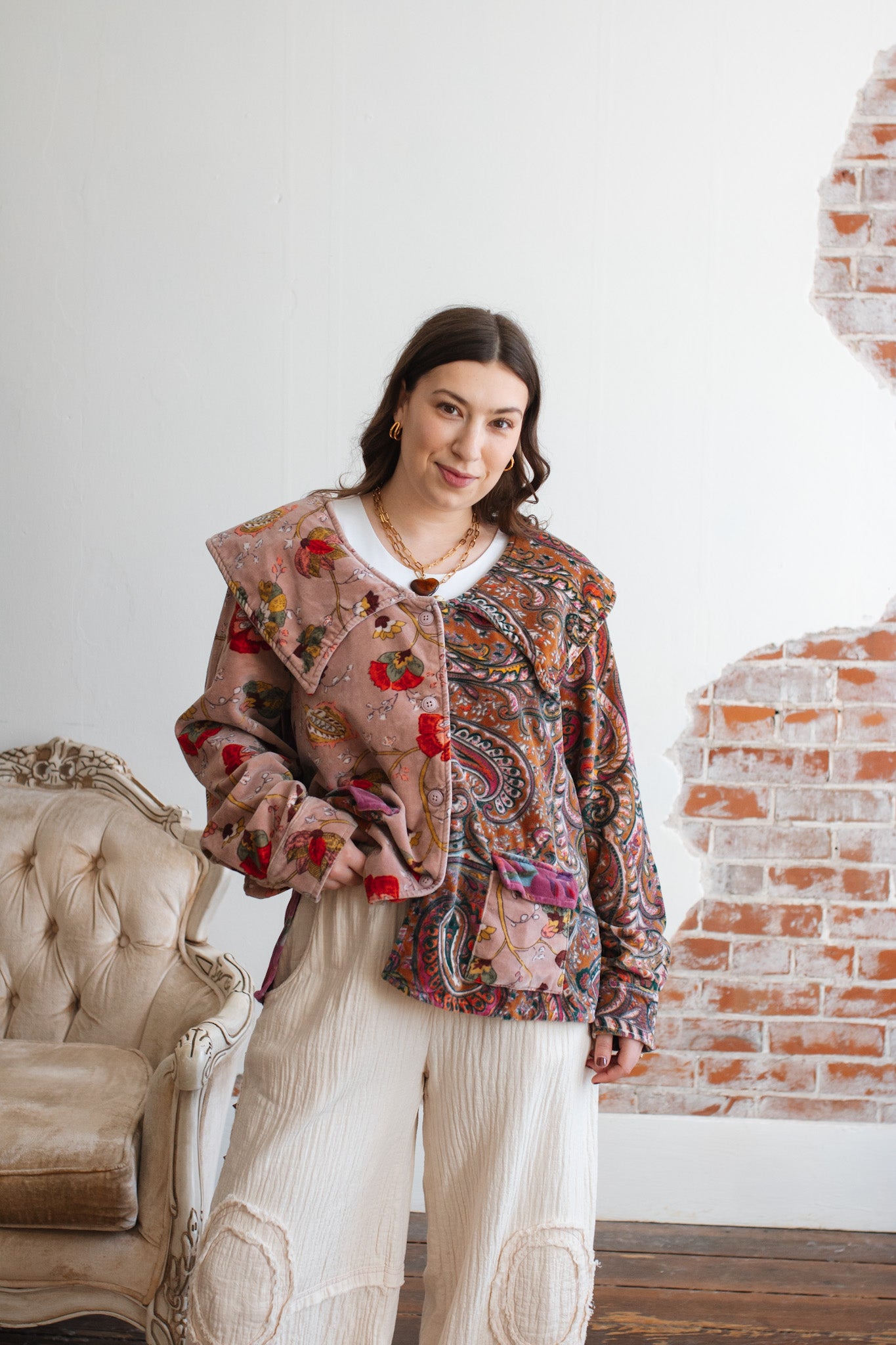 Ezra Wild Garden Velvet Jacket – Windy Nest