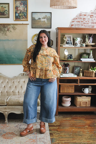 Eden Tiered Scalloped Floral Top