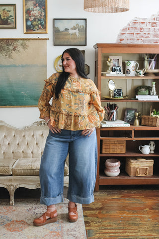Eden Tiered Scalloped Floral Top