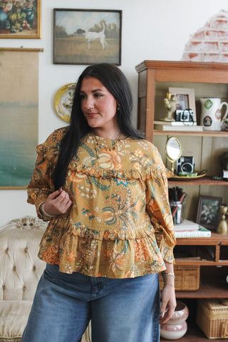 Eden Tiered Scalloped Floral Top