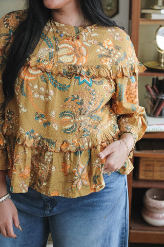 Eden Tiered Scalloped Floral Top