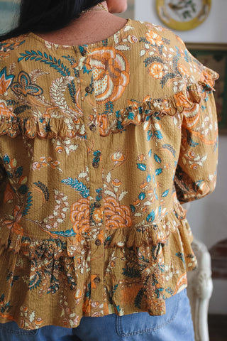 Eden Tiered Scalloped Floral Top