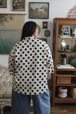 Shiloh Ruffle Sleeve Polka Dot Blouse