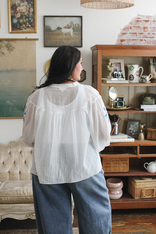 Riley Sheer Patchwork Blouse