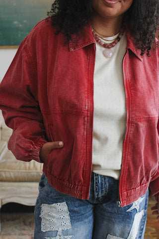 Andi Vintage Washed Bomber Jacket