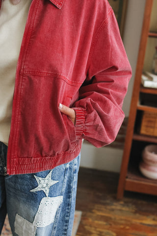 Andi Vintage Washed Bomber Jacket