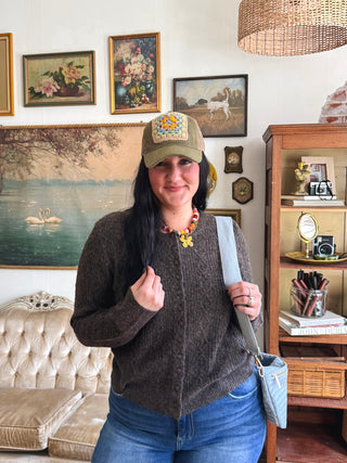Crochet Granny Square Trucker Hat