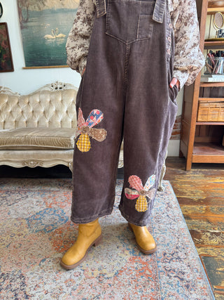 Tate Patchwork Corduroy Overalls
