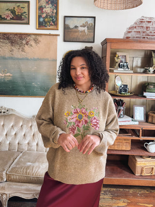 Liv Needlepoint Knit Sweater