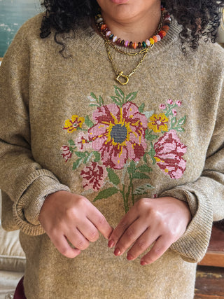 Liv Needlepoint Knit Sweater