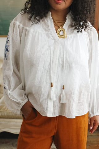 Riley Sheer Patchwork Blouse