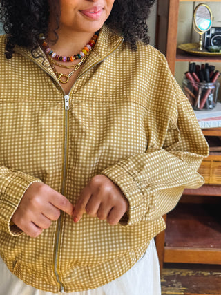 Noa Gingham Bomber Jacket