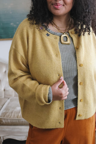 Lila Floral Embroidered Cardigan