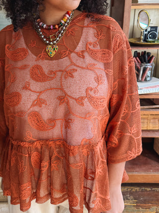 Ember Paisley Baby Doll Top