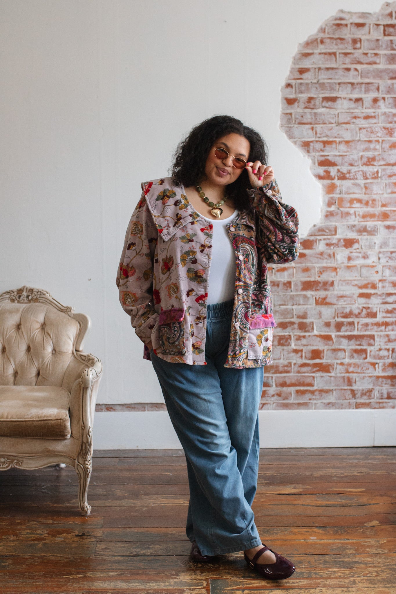 Ezra Wild Garden Velvet Jacket – Windy Nest