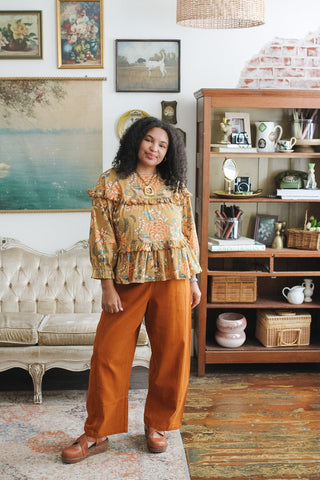 Eden Tiered Scalloped Floral Top