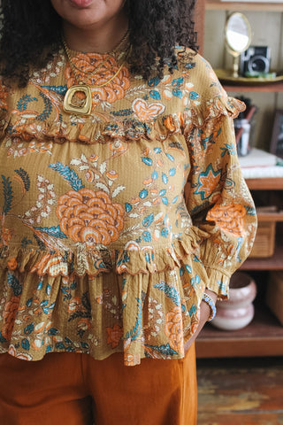 Eden Tiered Scalloped Floral Top