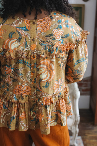 Eden Tiered Scalloped Floral Top