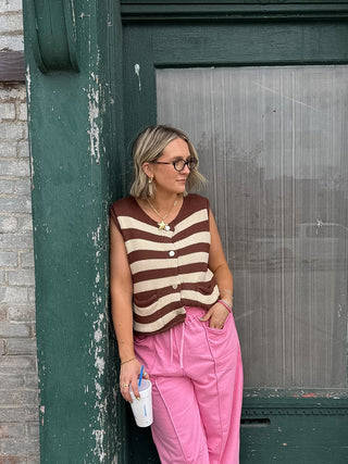 Elle Striped Sweater Vest