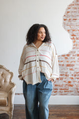 Violet Ric Rac Striped Button Down