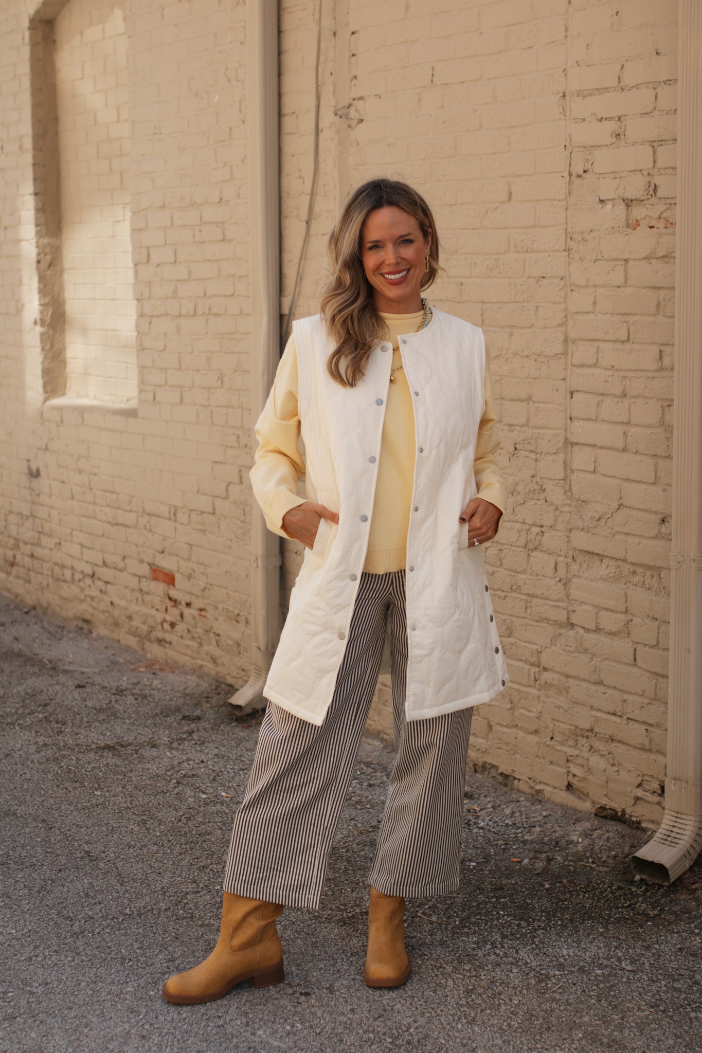 Hallie Light Quilted Long Vest