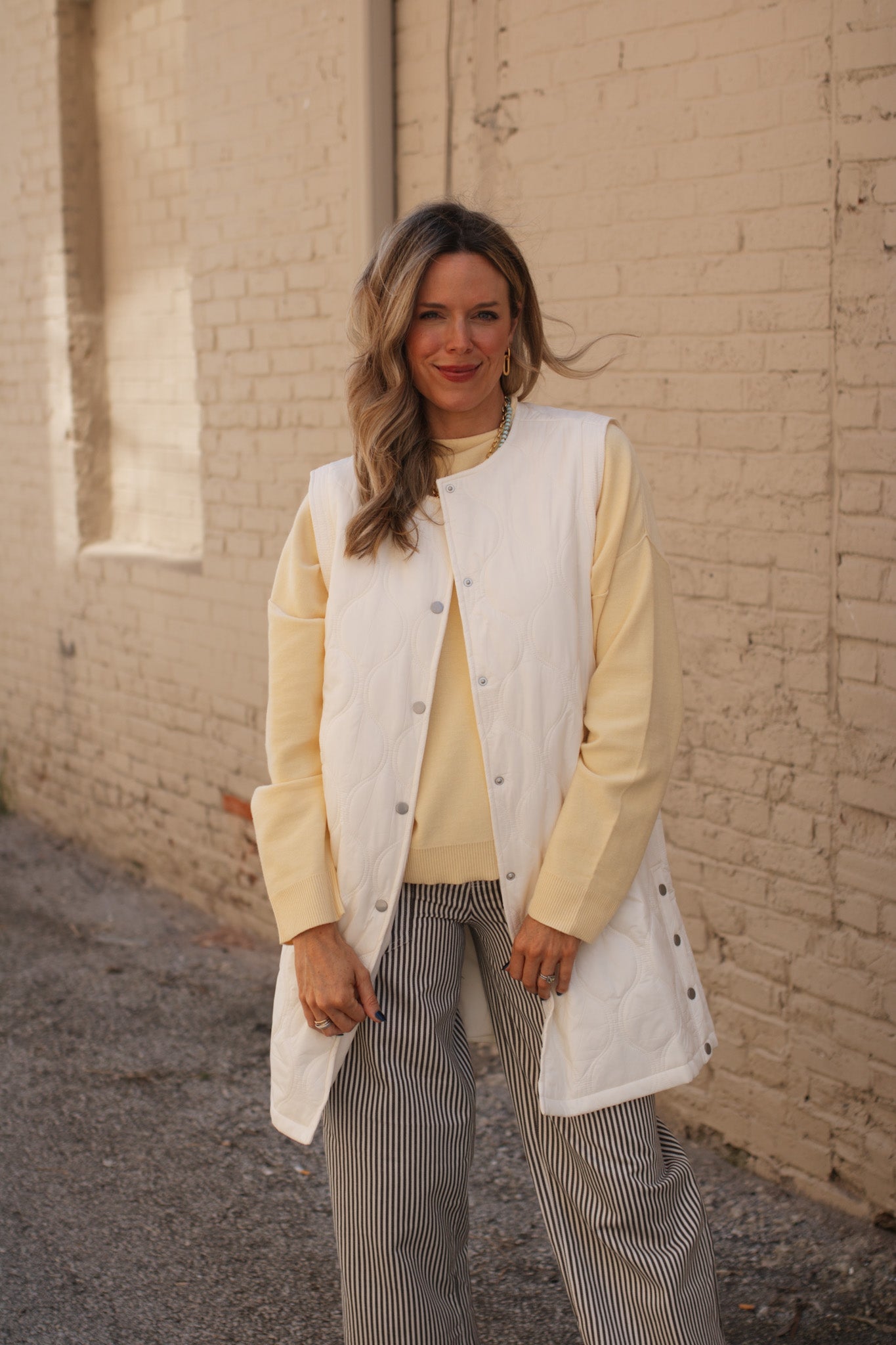Hallie Light Quilted Long Vest