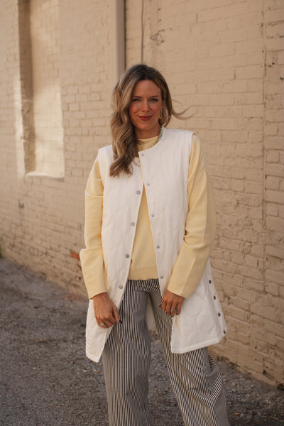 Hallie Light Quilted Long Vest
