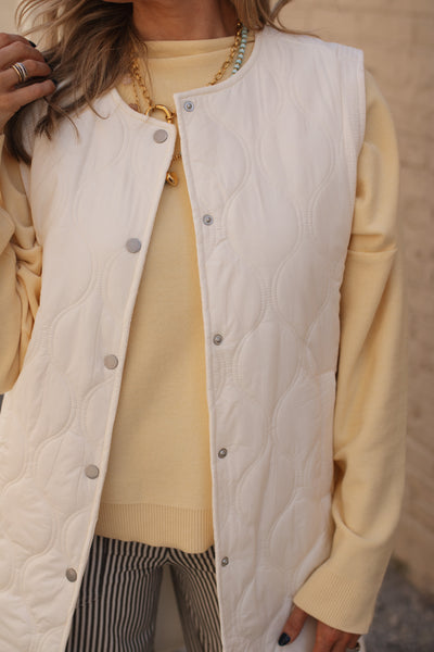 Hallie Light Quilted Long Vest