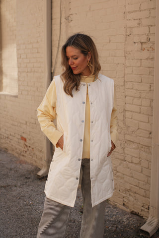 Hallie Light Quilted Long Vest