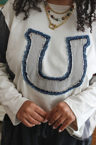 Claire Patchwork Horseshoe Top