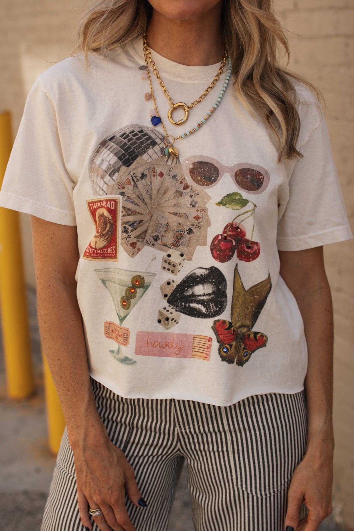 Feeling Lucky Vintage Washed Crop Graphic Tee