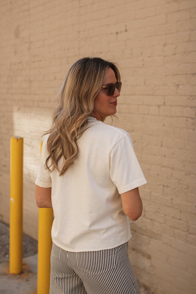 Feeling Lucky Vintage Washed Crop Graphic Tee