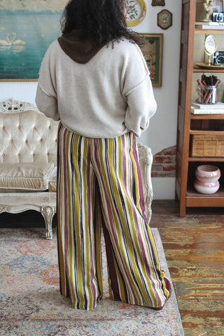 Spencer Striped Wide Leg Pull On Pant