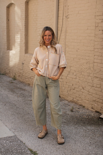 Lenore Washed Terry Knit Top